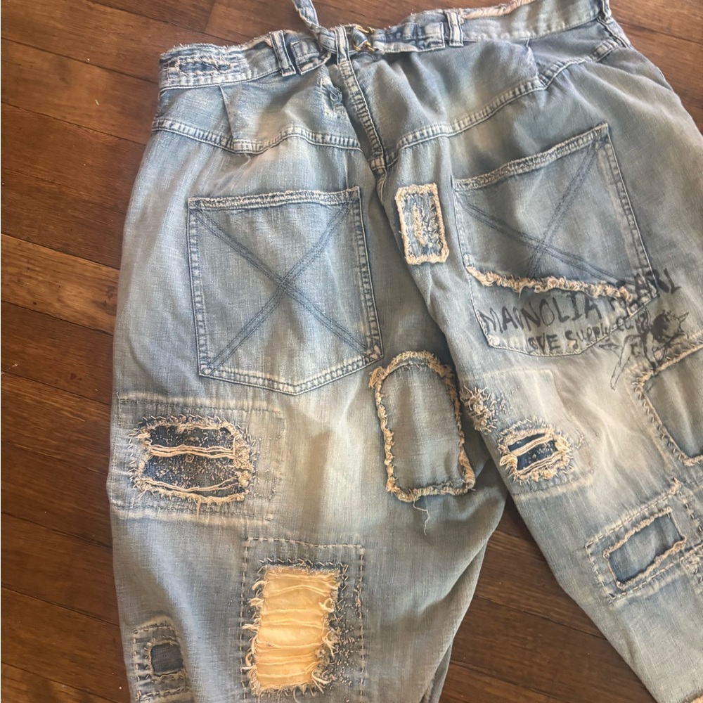 Magnolia Light Blue Patchwork Jean Shorts - Picture 8 of 10